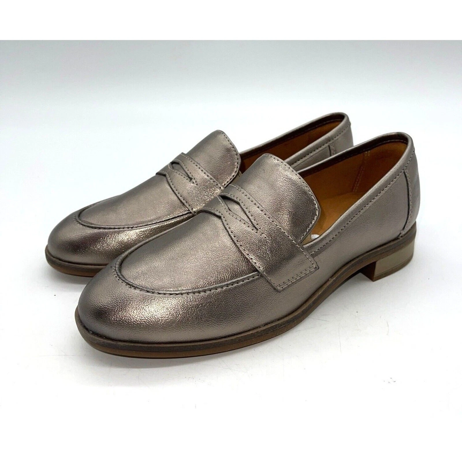 Scarpe Clarks donna 5 mocassini Trish comodi slip on pelle vegan ballerine metallizzate