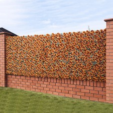 Siepe Artificiale Sintetica 1 x 3 metri Rotolo Anticaduta Rete Foglie Autunnali