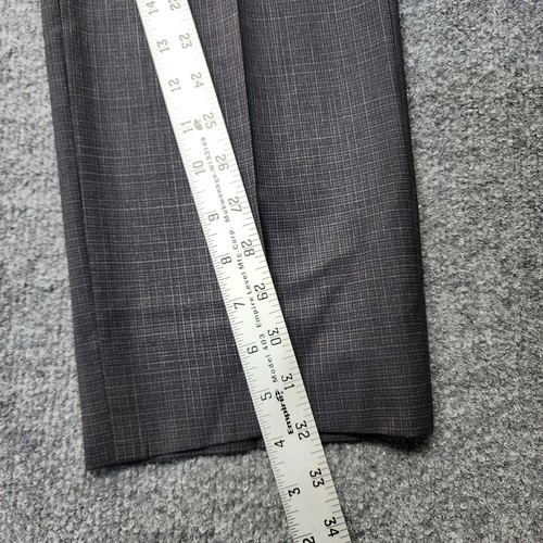 Traje de 2 piezas HUGO BOSS para hombre 40L largo 36x32 Super 100 lana gris a cuadros - Imagen 16 de 18