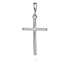 Collier religieux unisexe minimaliste pendentif croix en argent sterling 925