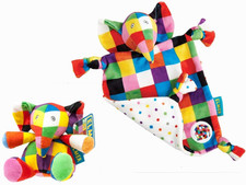 Image of ELMER COMFORT BLANKET AND RATTLE TOY - GREAT GIFT FOR BABY **NEW**