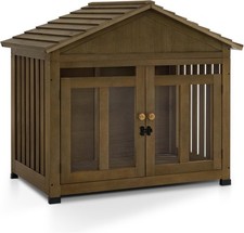 Wooden Dog House Furniture Solid Wood Pet Kennel Indoor for Small/Medium Dogs