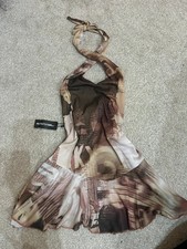 Halterneck Dress Party Ball Gown Prom Cocktail Party Mini Dress Tunic Size 8 S