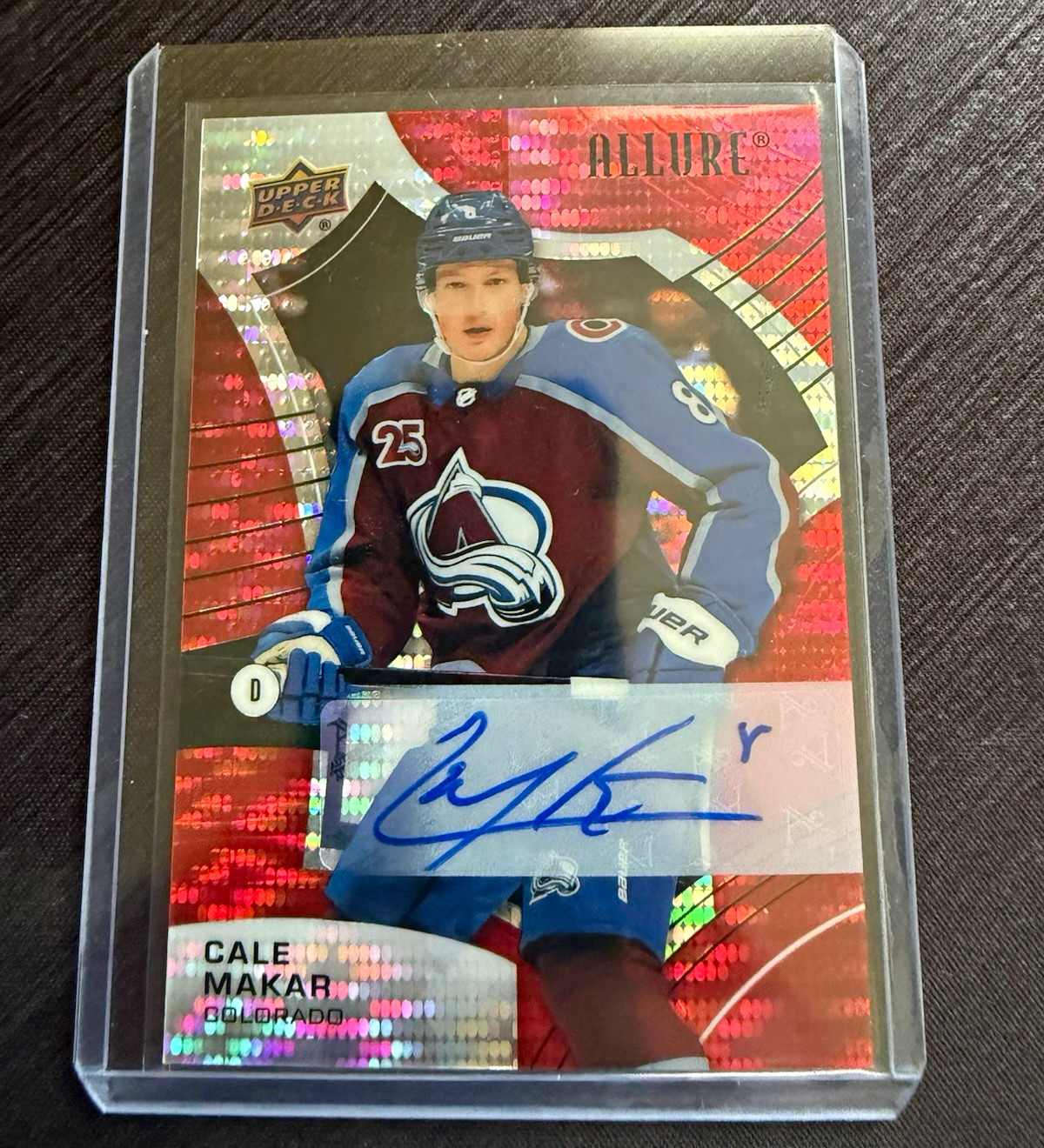 Upper Deck 2021-22 Allure Cale Makar Avalanche Red Rainbow Auto #8