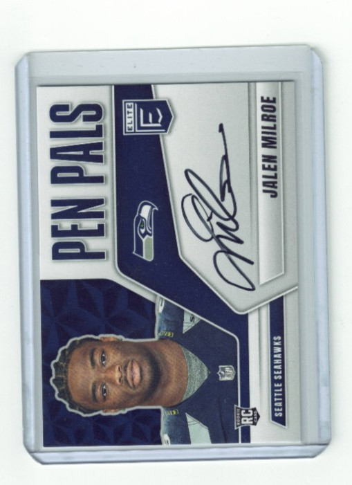 Jalen Milroe RC PEN PALS AUTO 2025 Donruss Elite On Card PP-JMI Seattle Seahawks