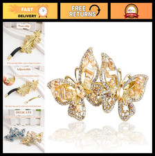 Elegant Rhinestone Butterfly Hair Barrette Clip for Women  Girls - Medium Champ
