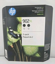 Genuine HP 902XL 2 Pack Black Ink Cartridges Expires 12/2027 NEW