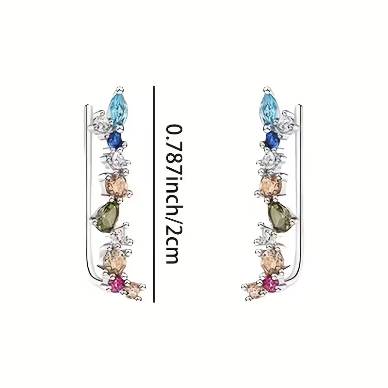 Damen ohrrringe Luxuriöse Unregelmäßige S925 Silber Allergiefreie Ohrstecker - Bild 2 von 4