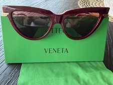 Bottega Veneta BV1265S Burgundy With Gold/Red 003 Sunglasses