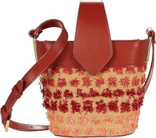 Ted Baker Womens Genesey T Detail Canvas Crossbody Bucket Bag Red