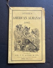 Vintage 1883 Ayer's American Almanac - Benton Myers, Cleveland Ohio