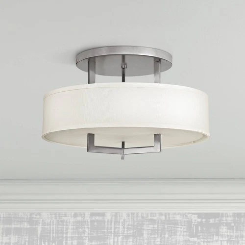 Hinkley Hampton 20" Wide Antique Nickel Ceiling Light - Picture 1 of 6