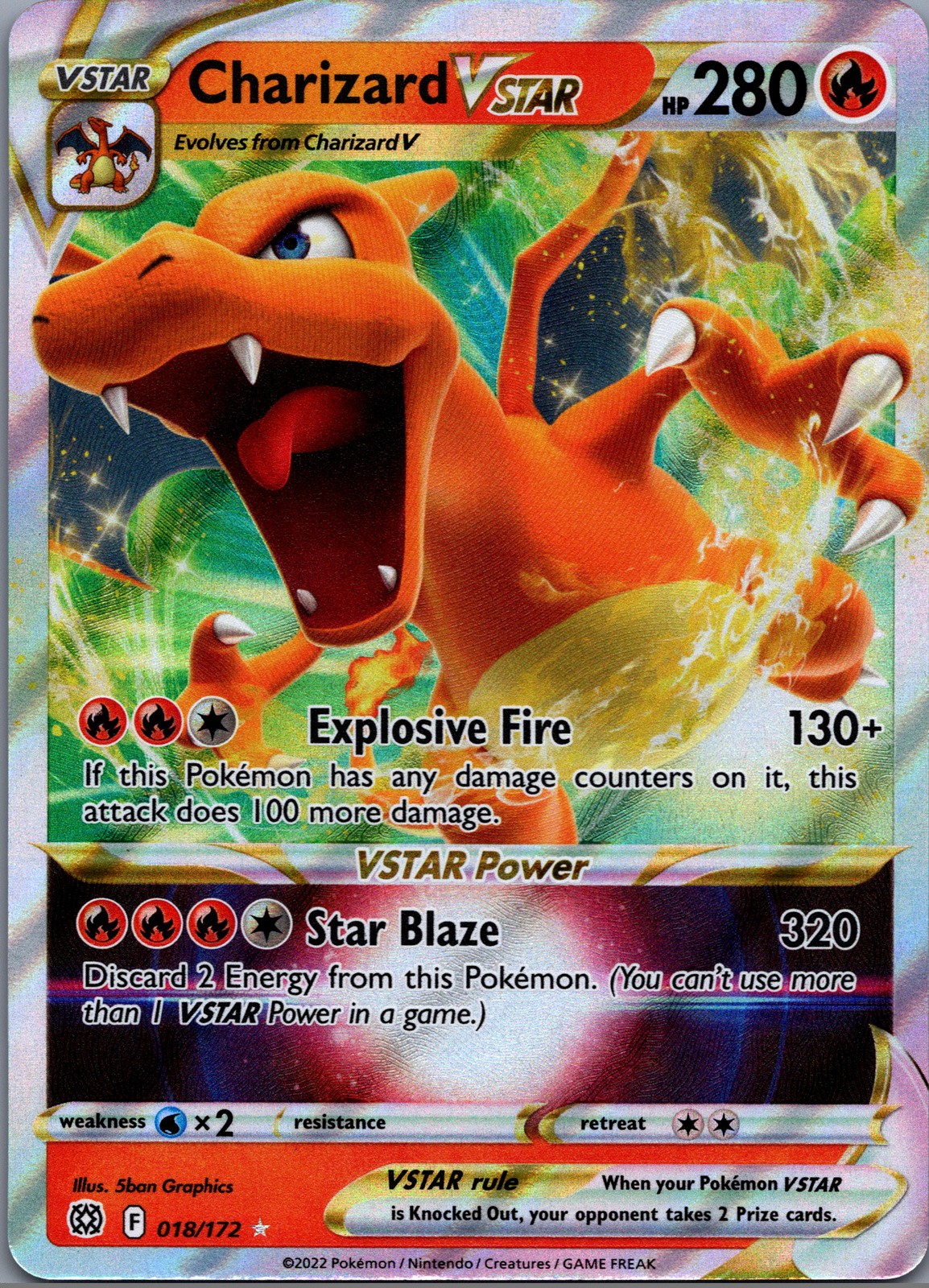 Charizard VSTAR 18/172 Brilliant Stars Holo Rare VSTAR NM
