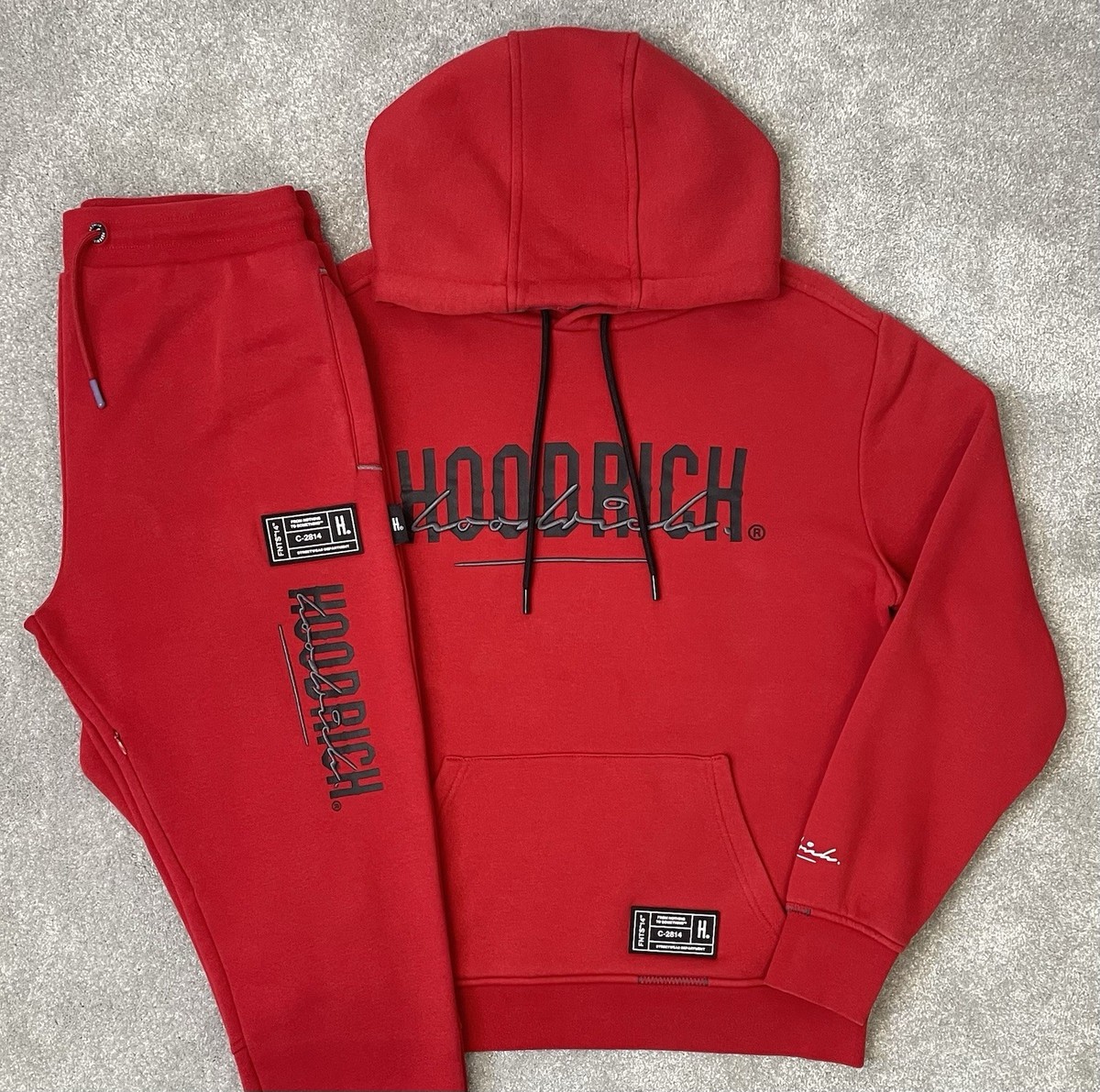 Hoodrich Full tracksuit Red Black, Mens Size Small ExcellentCond RRP£135