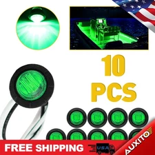 10X Bullet Green 3/4" Bullet Clearance Side Marker Light For Trailer Truck RV LE