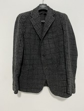 Tagliatore Wool Blend Blazer Size 52/R Gray  Brown Plaid Made In Italy