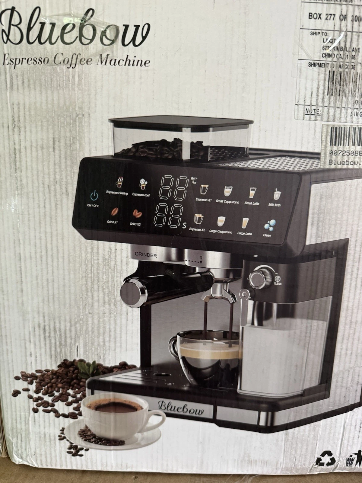 Bluebow All-in-One Espresso Machine with Grinder, 20-Bar Automatic Coffee Maker
Opens in a new windo