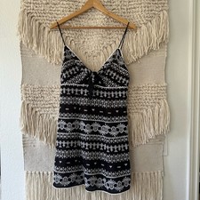 NWT: Alice + Olivia Roe Embroidered Tie-Front Mini Dress sz 6