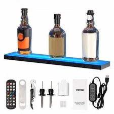 6-Bottles LED Lighted Liquor Bottle Display 24 in. Illuminated Home Bar Shelf 7