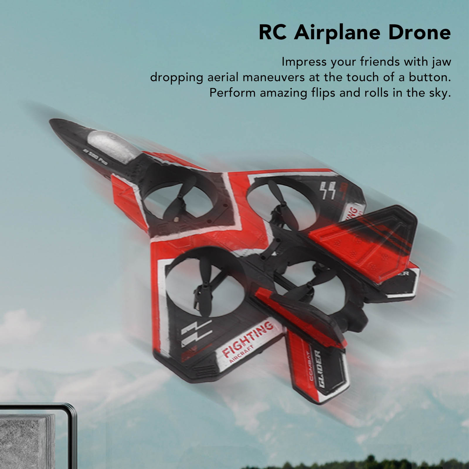 3 Battery RC Jet Plane with 3 Speeds One-Button Flip Drone