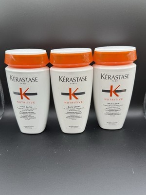 Lot of 3 Kérastase Nutritive Bain Satin Hydrating Shampoo Dry Hair 250ml 8.5oz