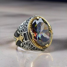 Handmade Men's Ring 925 Sterling Silver Jewelry Mystic Topaz Stone Size 7-14