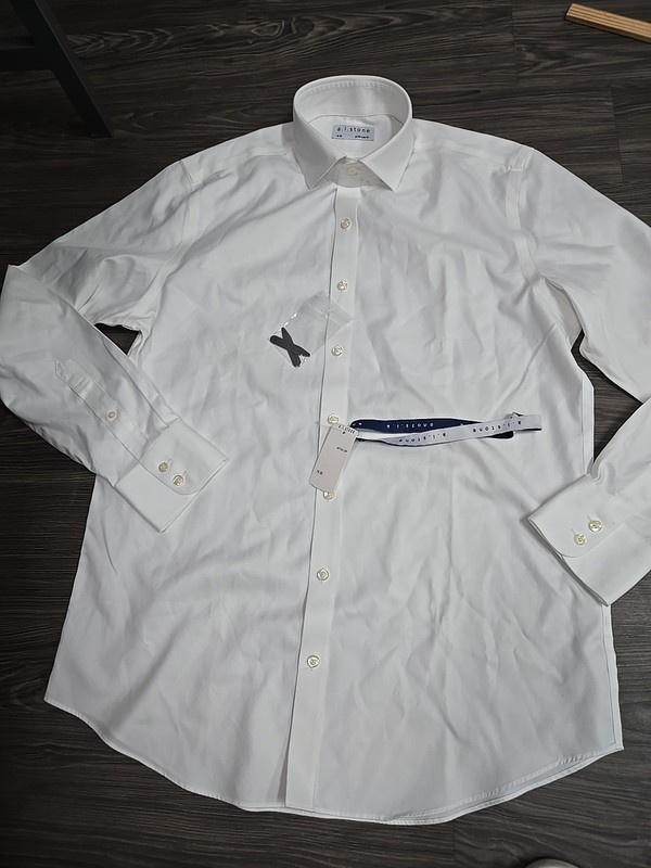 A.i. Stone New Mens White Shirt Oxford No Iron 16 35 Extra Slim Fit