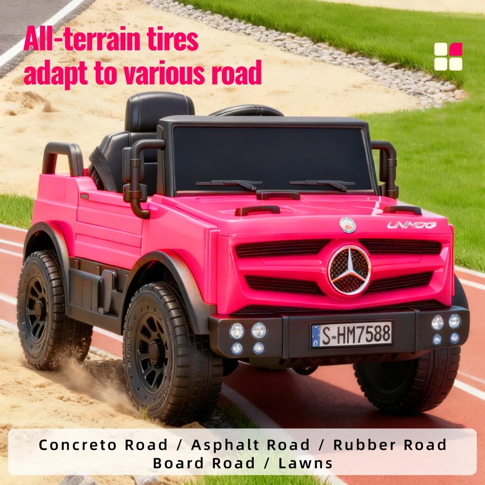 Pink Kids 12V Ride on Toy Licensed Mercedes Electric Car w/4*Suspension MP3 LED - Image 4 of 4