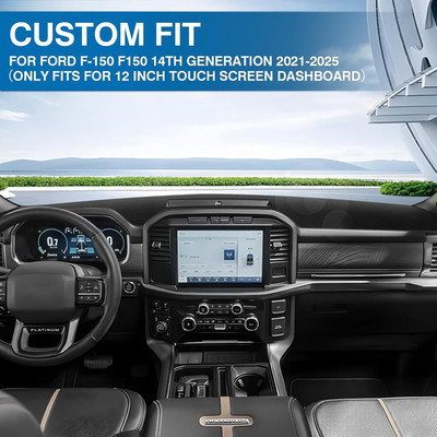 Black Dash Cover for Ford F-150/F150 2021-2026 (Only fits for 12-inch Touch S...
