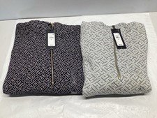 Tommy Hilfiger Half Zip Hoodie All Over Print Logo Sweatshirt Womens Size L X2