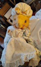 Vintage Eden Plush Beatrix Potter LADY MOUSE Stuffed Toy Doll 10" dress hat girl