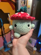 Crocheted mushroom plushie