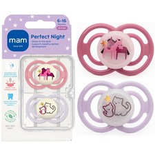 MAM Perfect Baby Premium Pacifier 6-16 Months, Extra Thin Nipple, 2 Pack