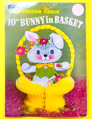 Vintage Eureka Easter 10  Honeycomb Bunny Decoration NIP Japan