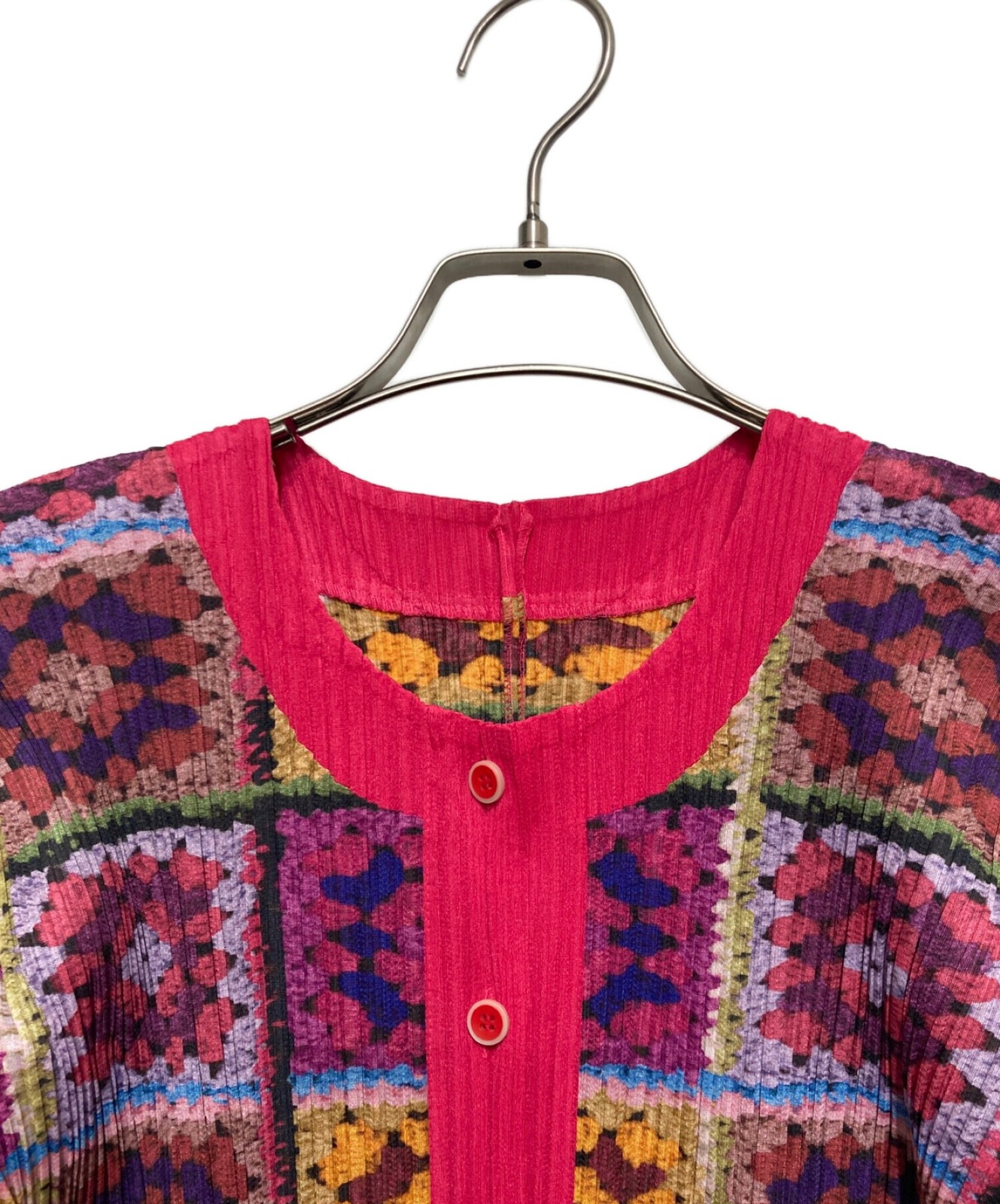 Pleats Please Patchwork Button Cardigan 3 Polyest… - image 15