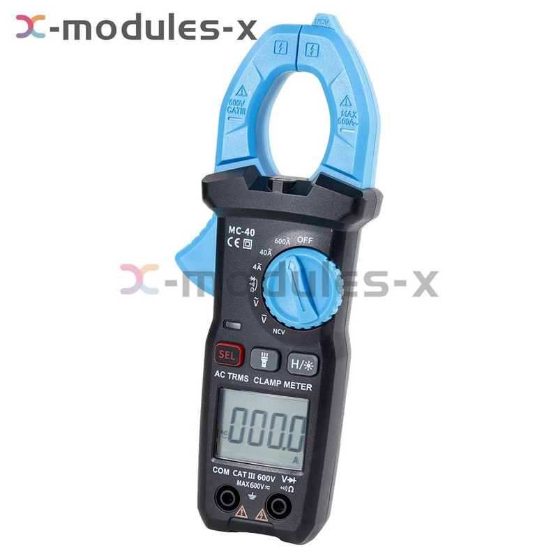 FNIRSI MC-40 Digital Multimeter AC DC Volt Ohm Amp Tester Clamp Meter Auto Range