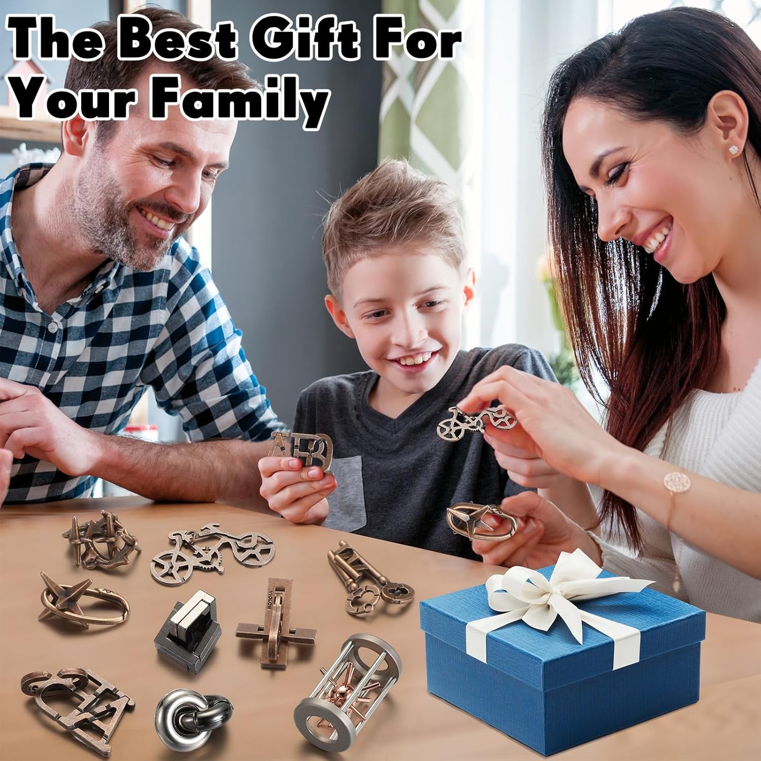 9 Pcs Metal Brain Teaser Puzzles Teaser 3D Steel Puzzle for Adults Unlock Interl