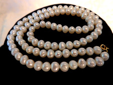 Genuine Cultured FW Potato Pearl Strand 18" Length 10Kt. Clasp