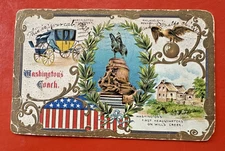 1917 Antique EMBOSSED Postcard ~ GEORGE WASHINGTON / PATRIOTIC . HISTORY