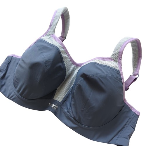 Panache Sports Bra Womens 38D Gray Underwire Running Athletic Stretch Workout - Picture 2 of 6