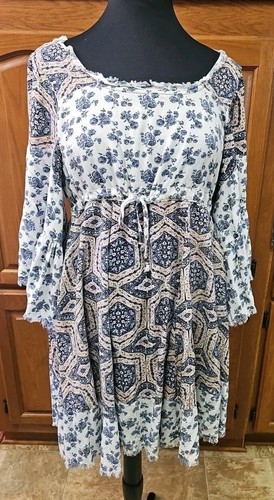 Anthro’s Freeway,Boho, Raw-Hem Dress, Fun, Flirty,Lined, Drawstring, Size Medium - Bild 6 von 8