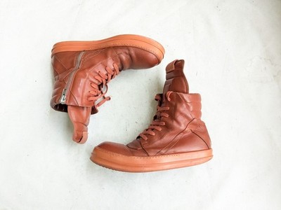 Rick Owens Geobasket Sneakers Men 9 42 Papaya Orange High Tops Rick Owens Geobasket Sneakers Men 9 42 Papaya Orange High Tops