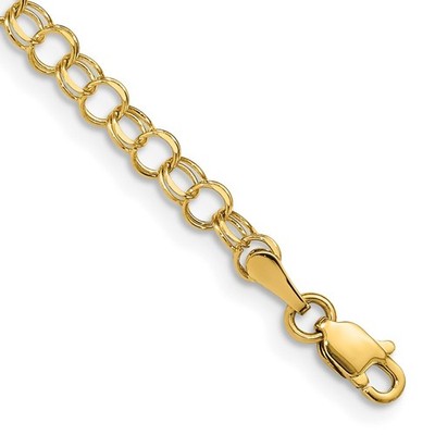10K Gelbgold massives Doppel Gliederarmband 1,98 Gramm Geschenk für Mutter