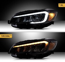 VLAND LED Reflector Headlights w/Sequential Turn Signal For 15-21 Subaru WRX STI