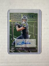 2023 Donruss Optic Jake Bobo RC Auto Silver Prizm Hash Marks SEAHAWKS