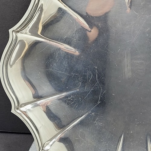 INTERNATIONAL SILVER Chippendale 6321 SMALL 11"x10" Scalloped TRAY SERVING PLATE - Picture 3 of 9