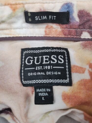 Camisa Guess Calce Ajustado Para Hombre Grande Multicolor Floral Abotonada Informal Viaje - Imagen 2 de 19