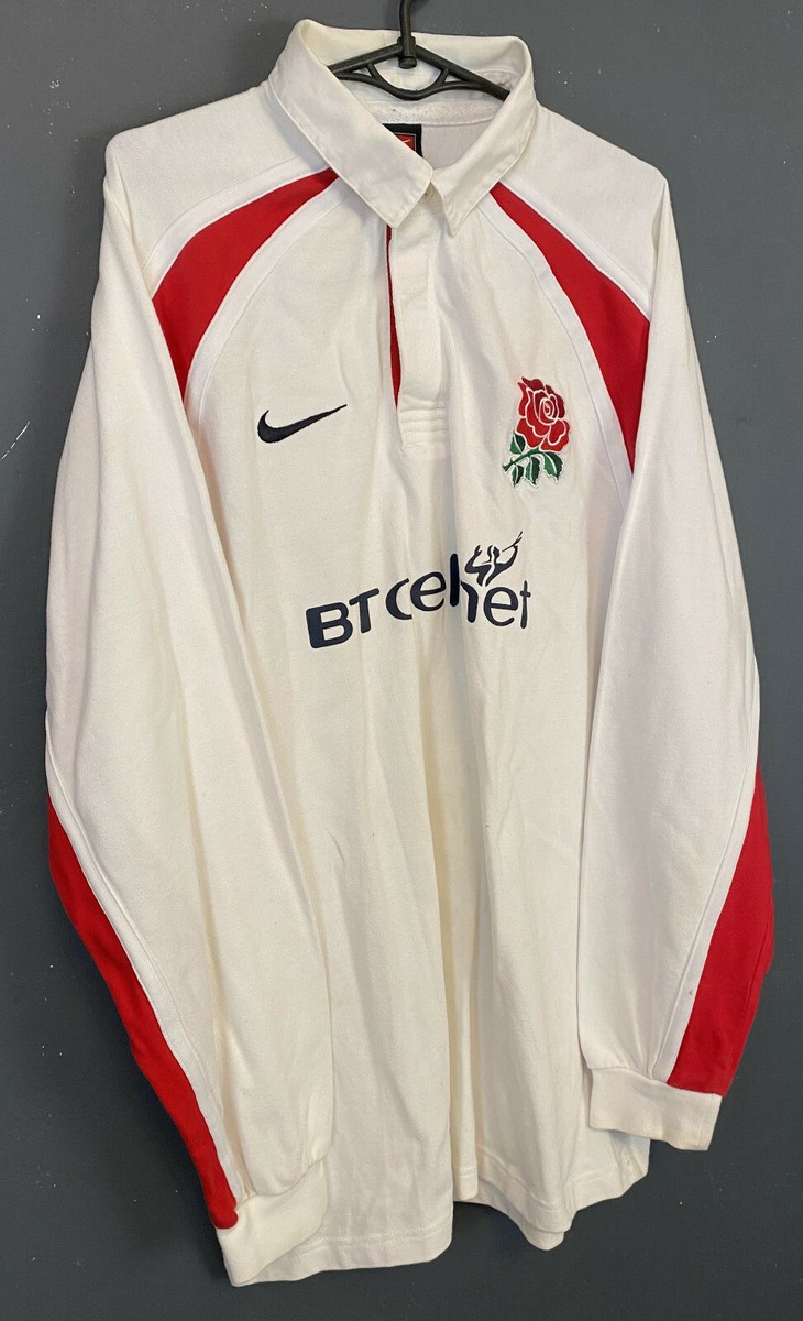 LONG SLEEVE NIKE MENS RUGBY UNION ENGLAND 2001/2002 SHIRT JERSEY