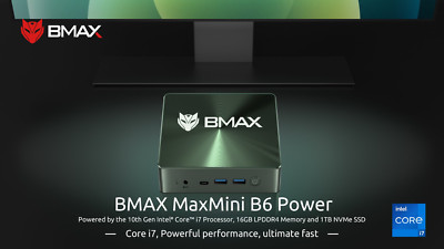 Mini PC. BMAX B6 Power. Intel i7-1060NG7, 3,8GHz. Intel Iris Plus. 16GB + 1TB.