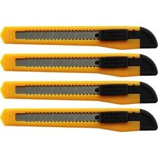 4 UTILITY KNIFE SET BOX CUTTER SNAP-OFF RAZOR BLADES